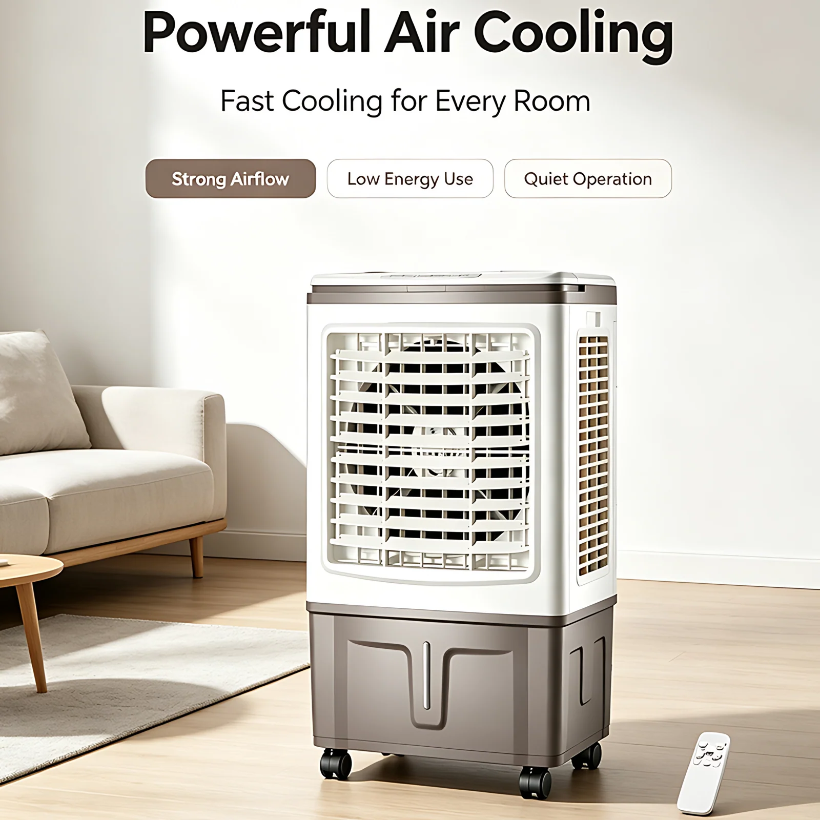 Fabrica mayorista de alta calidad control remoto portátil ventilador de enfriador de aire evaporativo para la habitación de oficina sala de estar