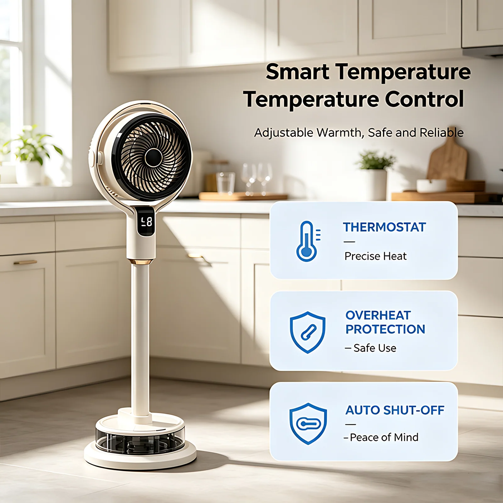 Home Office Modern Smart Remote Control Air Circulator Fan 3 Speed Timer Spray Oscillating Fan