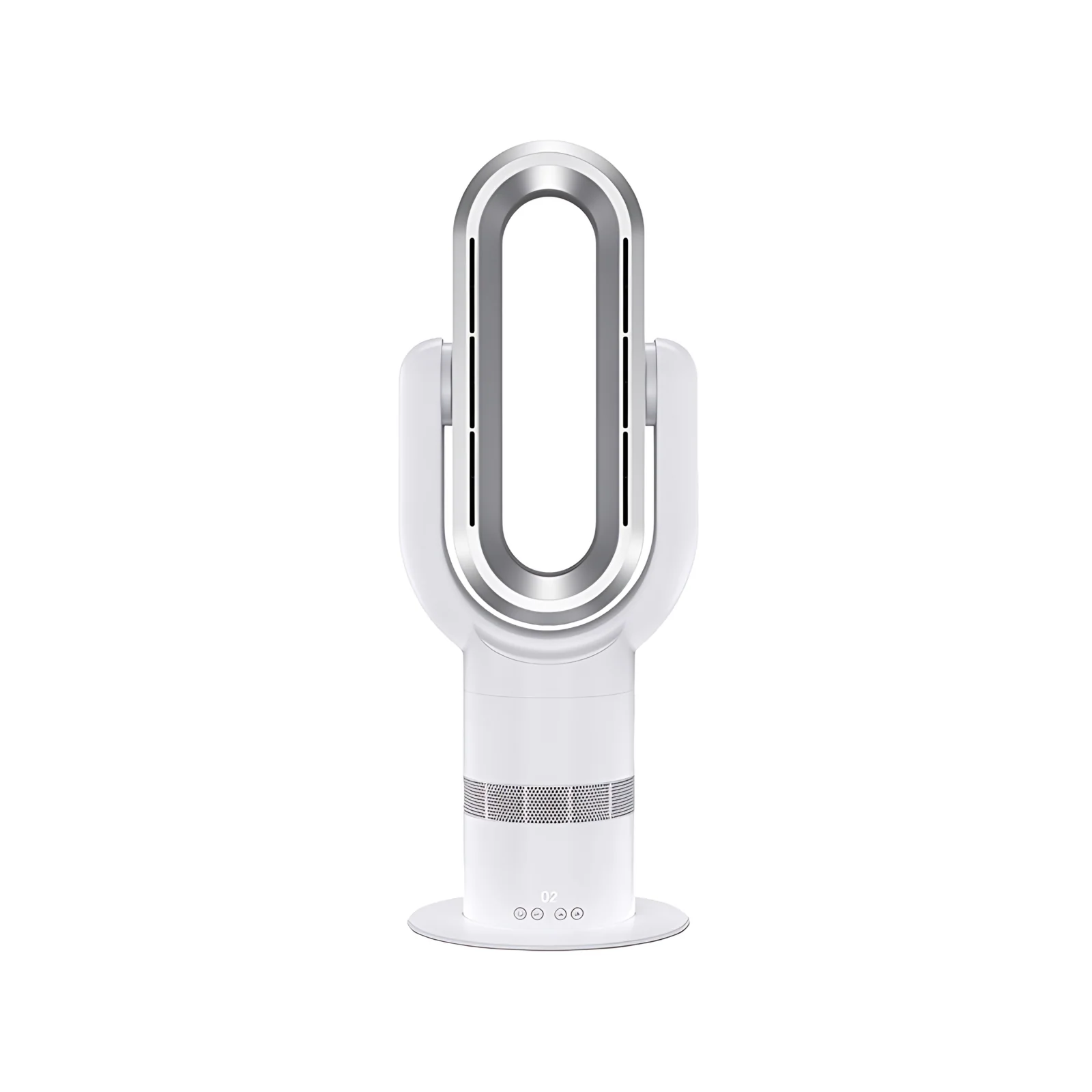 Household Summer Air Cooling Warm Electric Digital Floor Standing Touch Remote Control Bladeless Smart Heater Fan 2 in 1