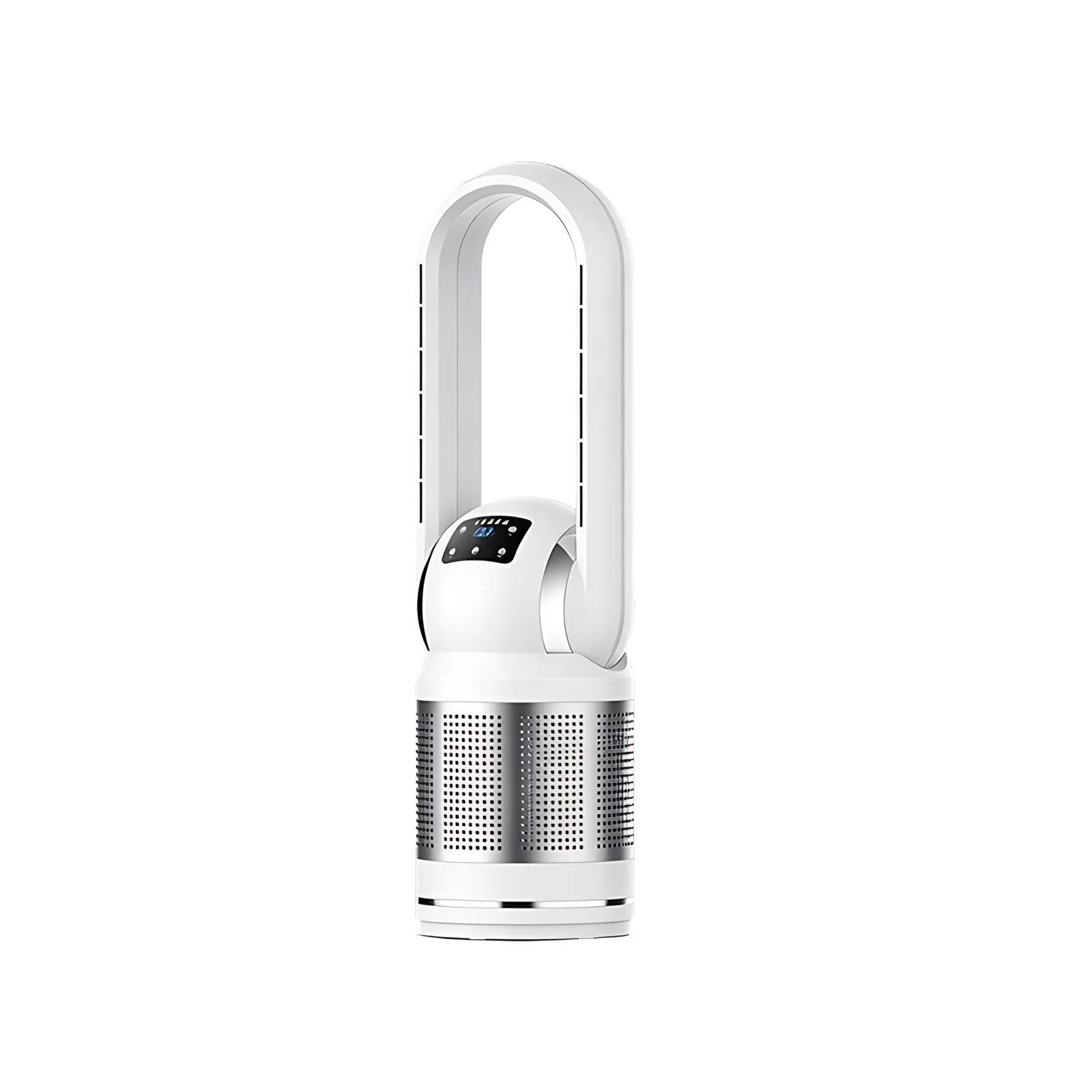 Factory Sale Air Cooling Low Noise Floor Standing Portable Smart Bladeless Fan with Air Purification