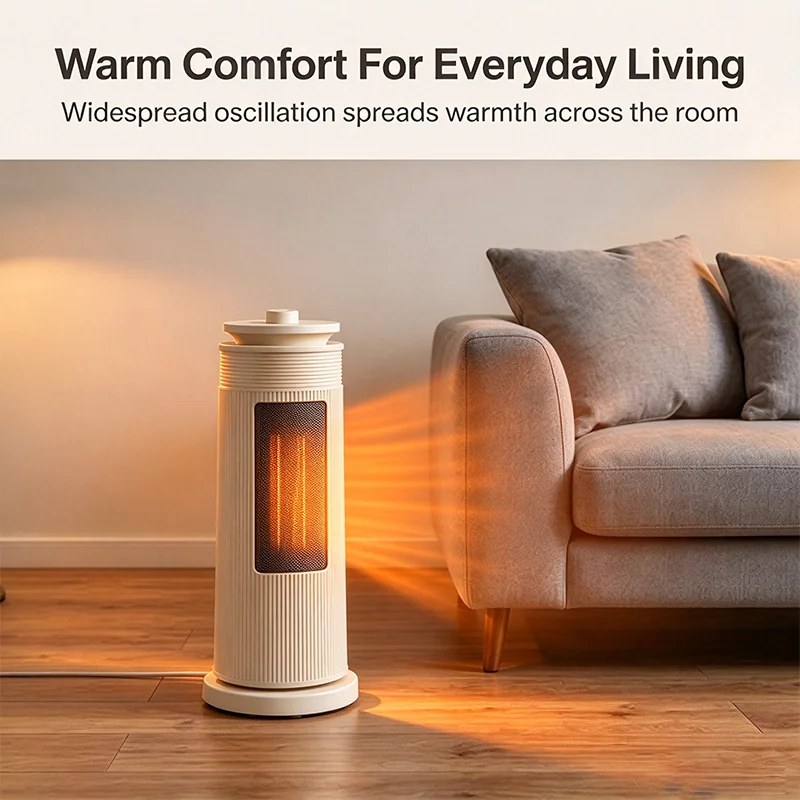 New Design 2000W Automatic Tip-over Protection Oscillation Ceramic Heater Portable Smart Electric Heater — image 2