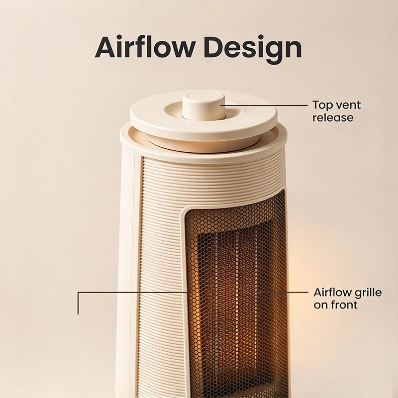 New Design 2000W Automatic Tip-over Protection Oscillation Ceramic Heater Portable Smart Electric Heater — image 4