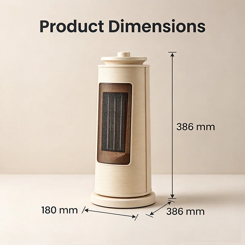 New Design 2000W Automatic Tip-over Protection Oscillation Ceramic Heater Portable Smart Electric Heater — image 5