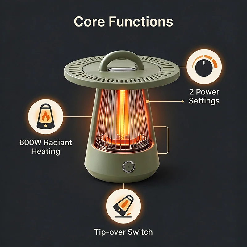 Calentador doméstico de invierno de alta calidad control remoto digital mini calentador eléctrico portátil — imagen 4