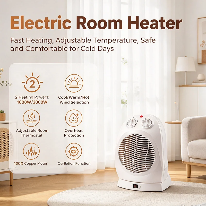 1000/2000W Desktop Fan Heater — image 2